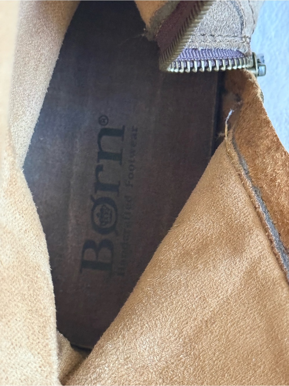 Born Olive-Taupe Suede Mid-Calf Heeled Boots - Picture 2 of 16
